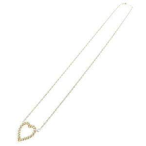 TIFFANY Co Silver Gold Twisted Heart Combination Necklace